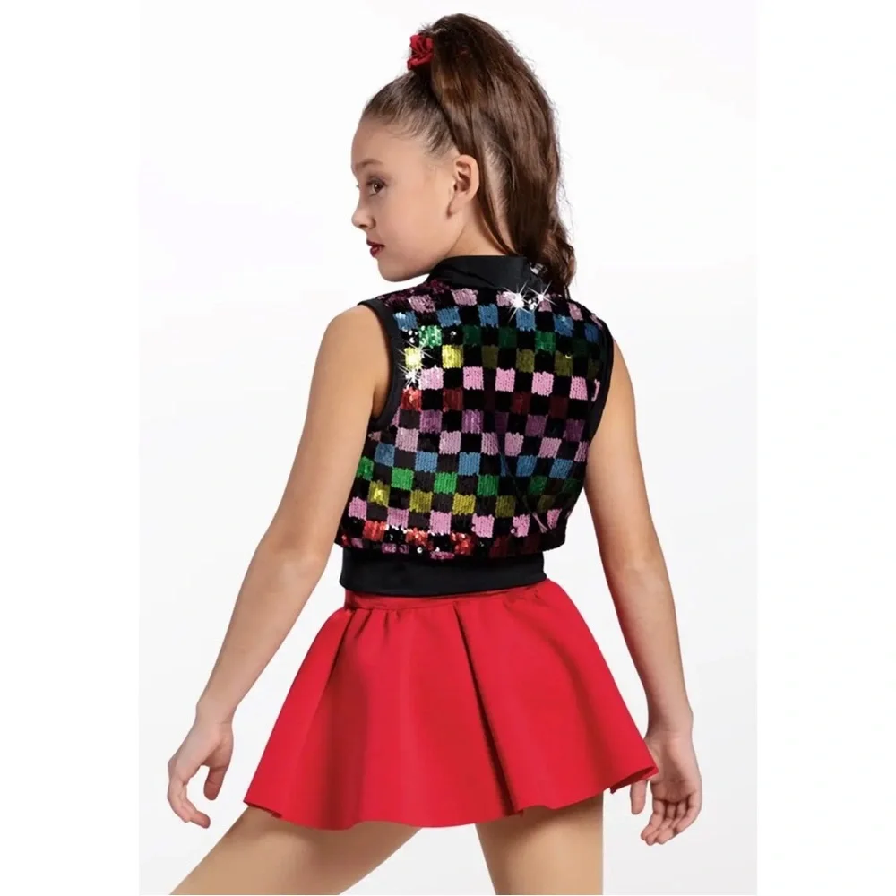 Weissman Showtime | Confetti Two Piece Colorful Sequin Dance Costume, Size IC